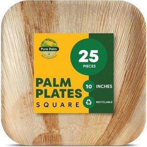 10 in Party Plates Palm Leaf Plates Biodegradable Plates 25 pc Nice Compostable
